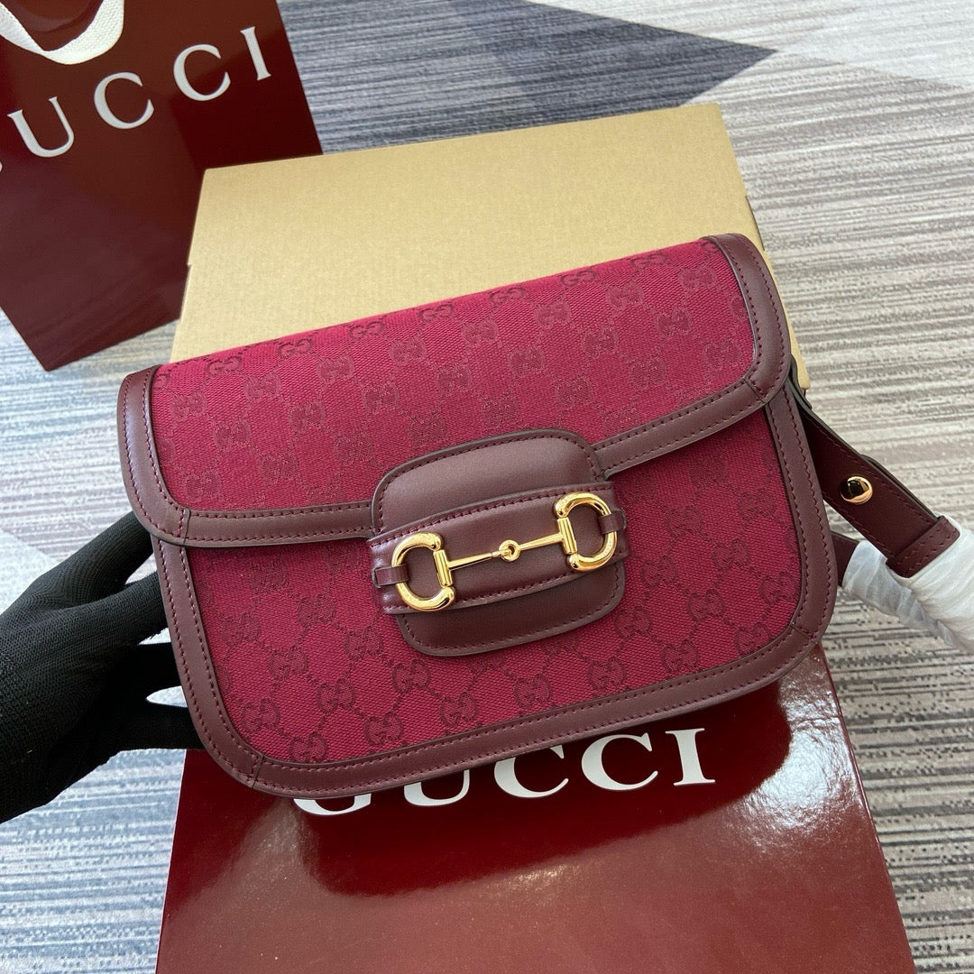 GC667 GCCI Horsebit 1955 Small Shoulder Bag / HIGHEST QUALITY VERSION /  9.8"W x 7"H x 3.1"D