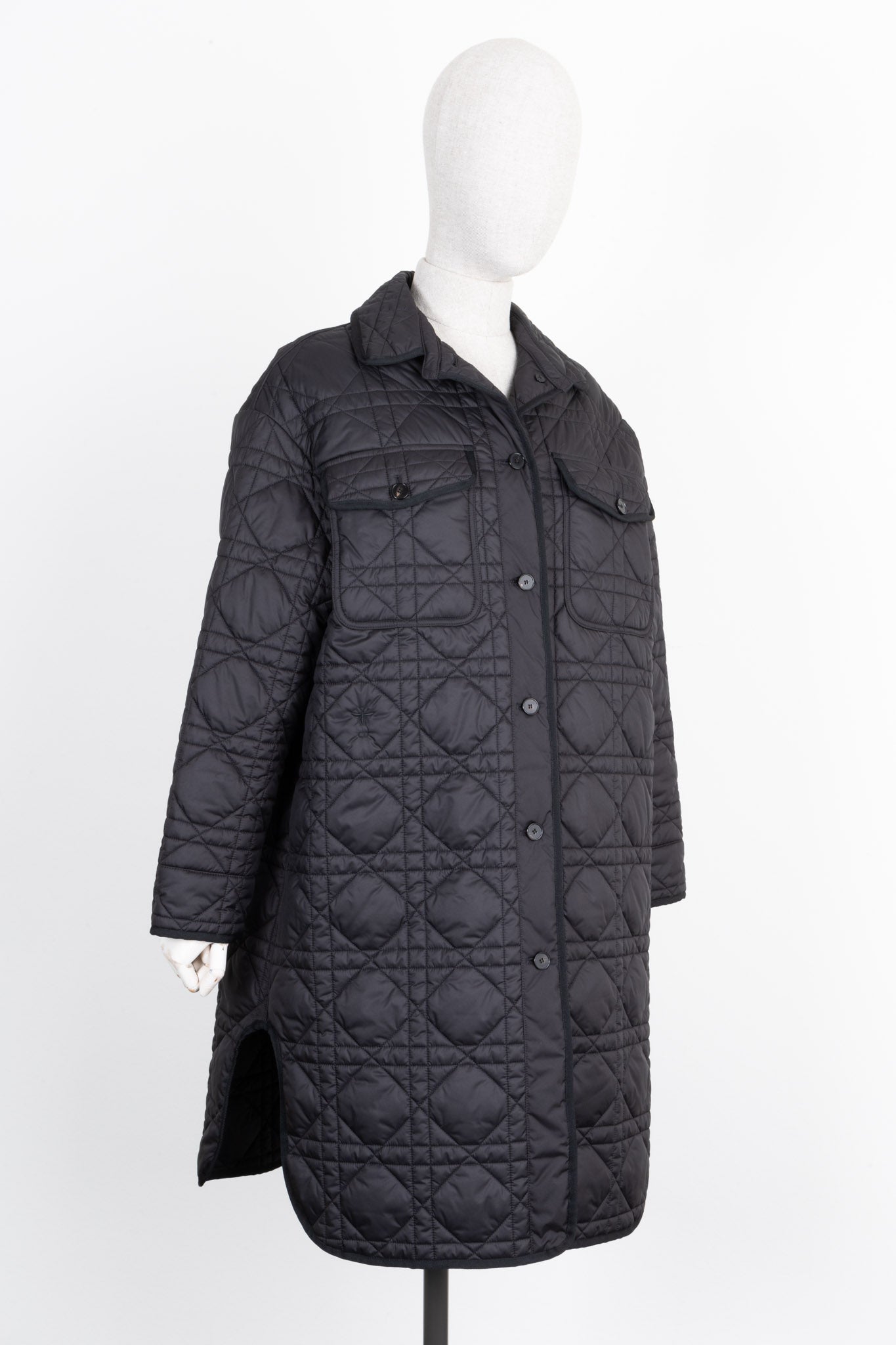 CHRISTIAN D1OR Cannage Coat Black