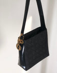 Christian D1OR Cannage Nylon Shoulder bag Black Vintage spxywa