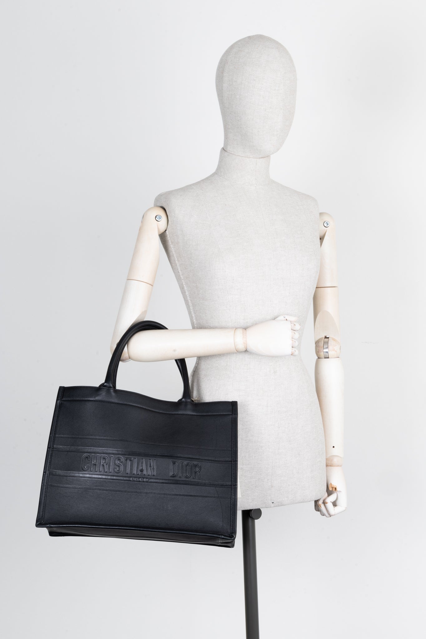CHRISTIAN D1OR Book Tote Medium Black
