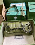 GC593 GCCI Horsebit Chain Small Shoulder Bag / HIGHEST QUALITY VERSION / 10.6"W x 4.5"H x 2"D