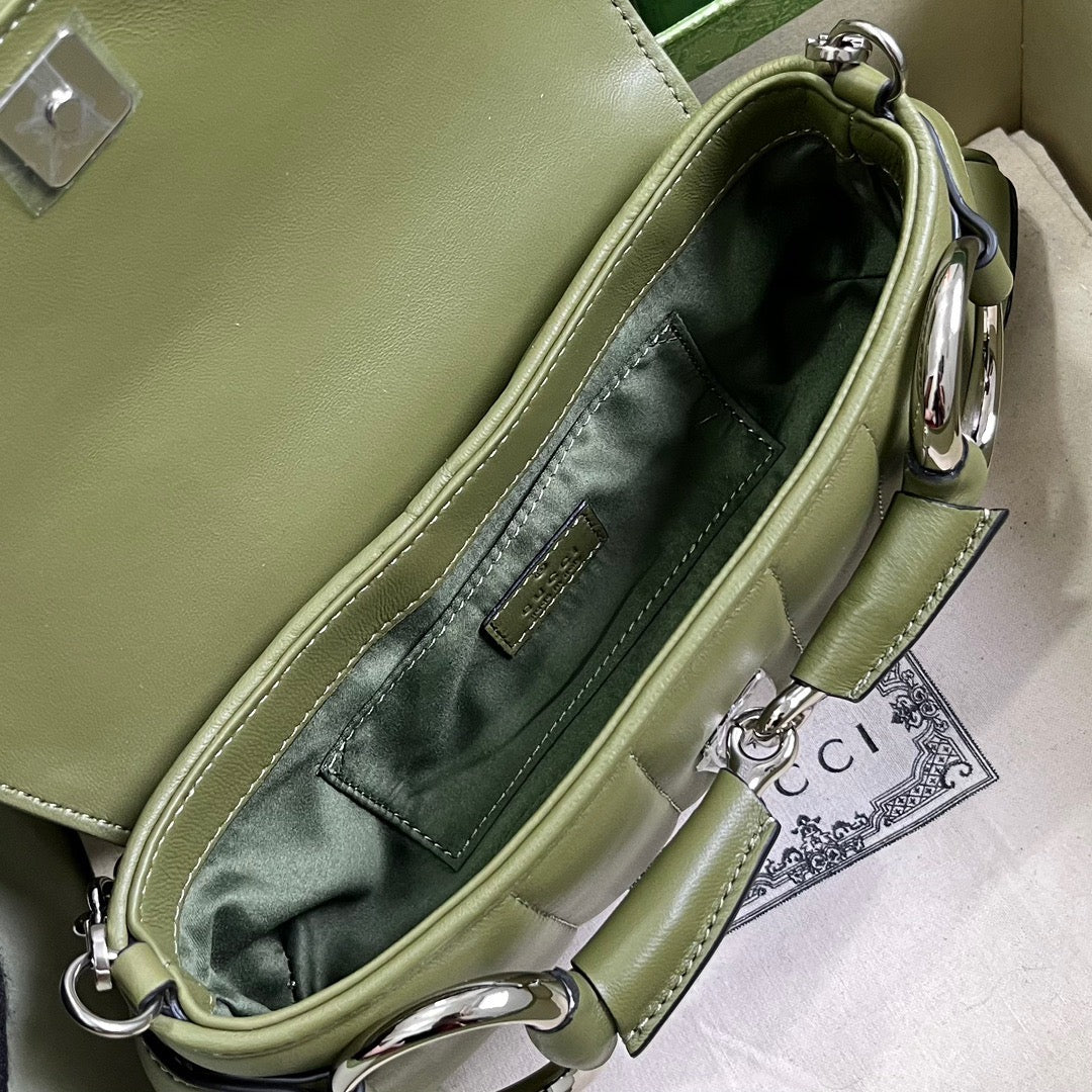 GC589 GCCI Horsebit Chain Small Shoulder Bag / HIGHEST QUALITY VERSION / 10.6"W x 4.5"H x 2"D
