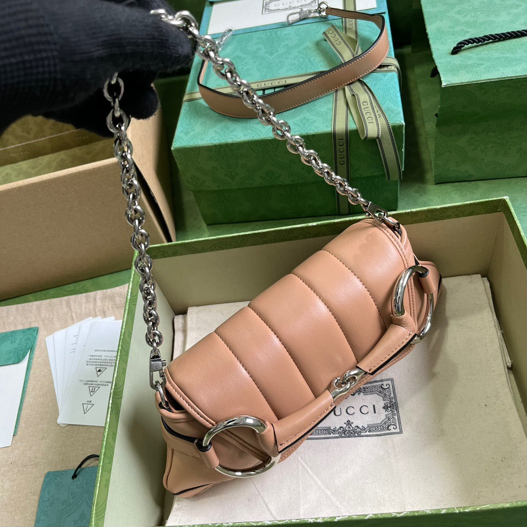 GC590G GCCI Horsebit Chain Small Shoulder Bag / HIGHEST QUALITY VERSION / 10.6"W x 4.5"H x 2"D