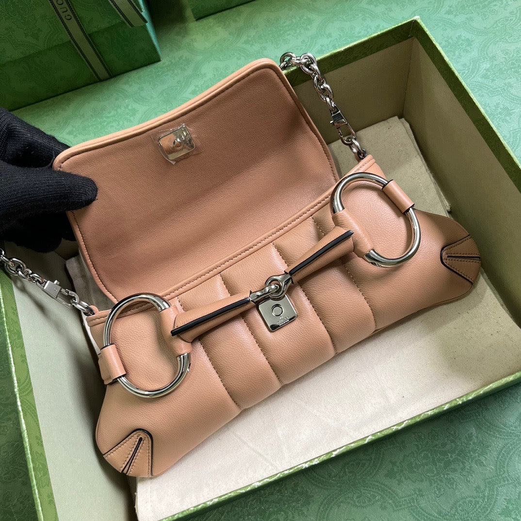 GC590G GCCI Horsebit Chain Small Shoulder Bag / HIGHEST QUALITY VERSION / 10.6"W x 4.5"H x 2"D