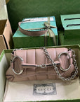 GC589 GCCI Horsebit Chain Small Shoulder Bag / HIGHEST QUALITY VERSION / 10.6"W x 4.5"H x 2"D