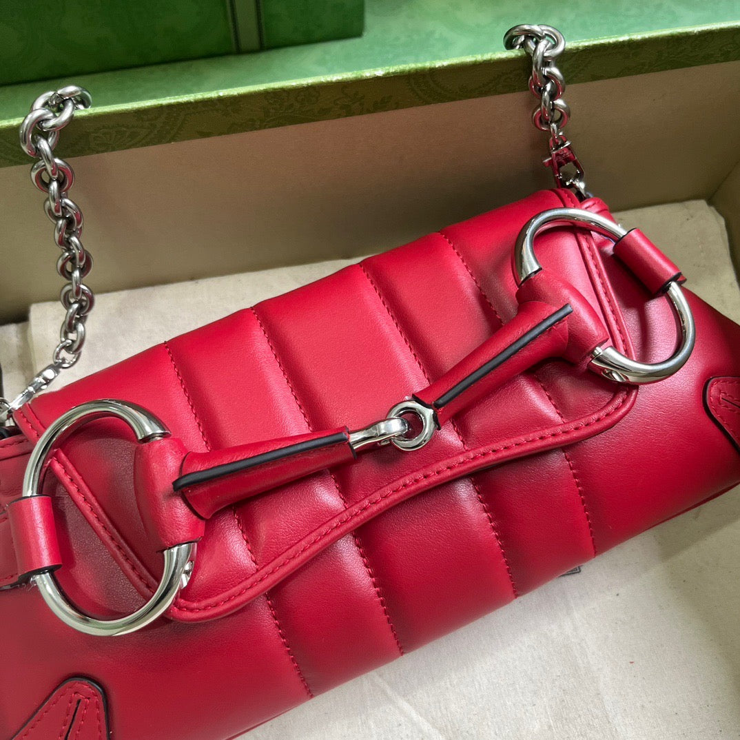 GC593 GCCI Horsebit Chain Small Shoulder Bag / HIGHEST QUALITY VERSION / 10.6"W x 4.5"H x 2"D