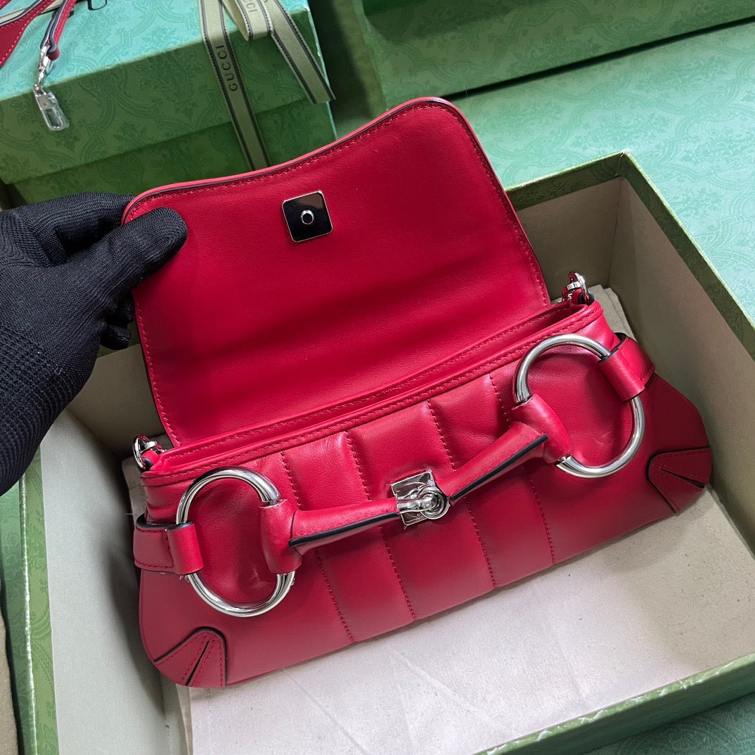 GC593 GCCI Horsebit Chain Small Shoulder Bag / HIGHEST QUALITY VERSION / 10.6"W x 4.5"H x 2"D