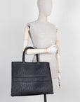 CHRISTIAN D1OR Book Tote Large Leather Black