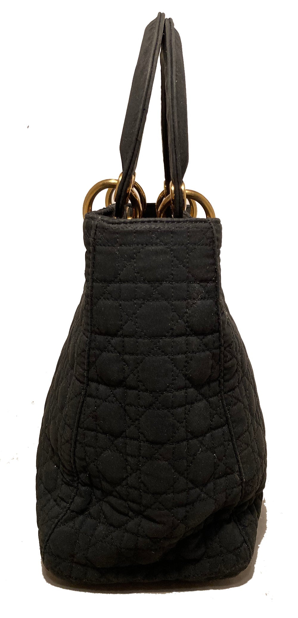 Christian D1OR Black Nylon Medium Lady Di Bag