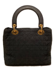 Christian D1OR Black Nylon Medium Lady Di Bag