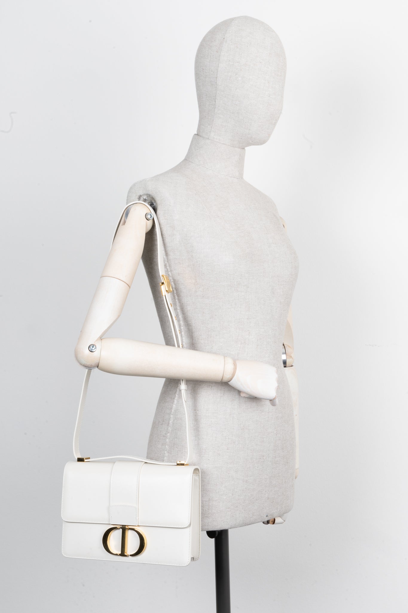CHRISTIAN D1OR 30 Montaigne Bag Leather White