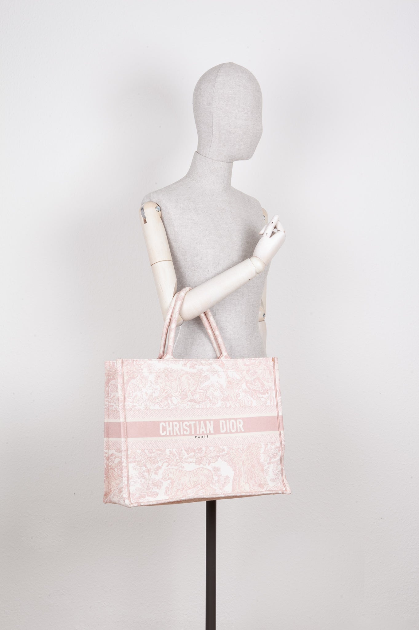 CHRISTIAN D1OR Book Tote Large Toile de Jouy Pink