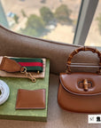 GC569 GCCI Bamboo 1947 Small Top Handle Bag /  8.3"W x 6"H x 2.75"D