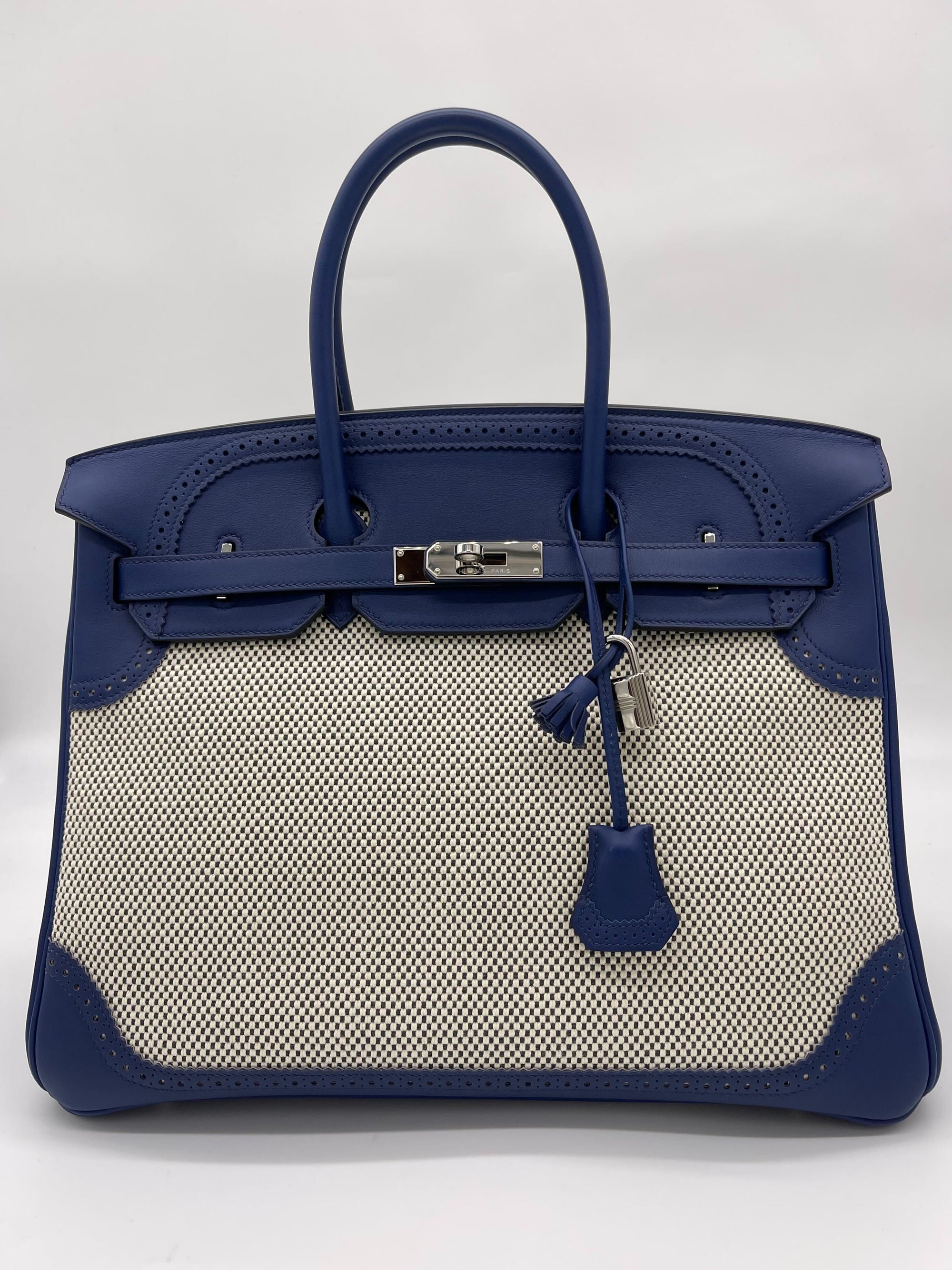 HMS Birkin 35 Canvas Bleu de Prusse Palladium Hardware
