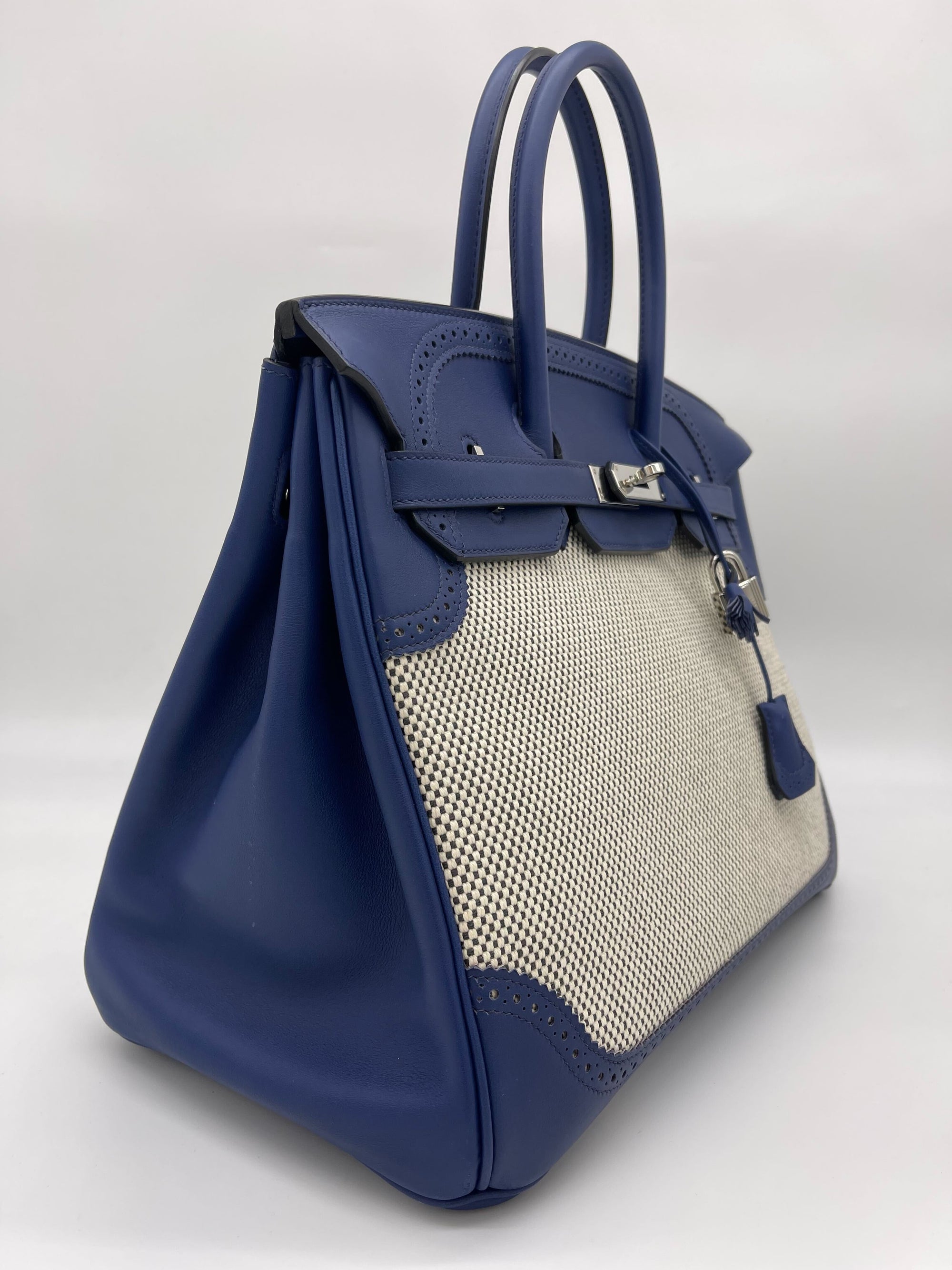 HMS Birkin 35 Canvas Bleu de Prusse Palladium Hardware