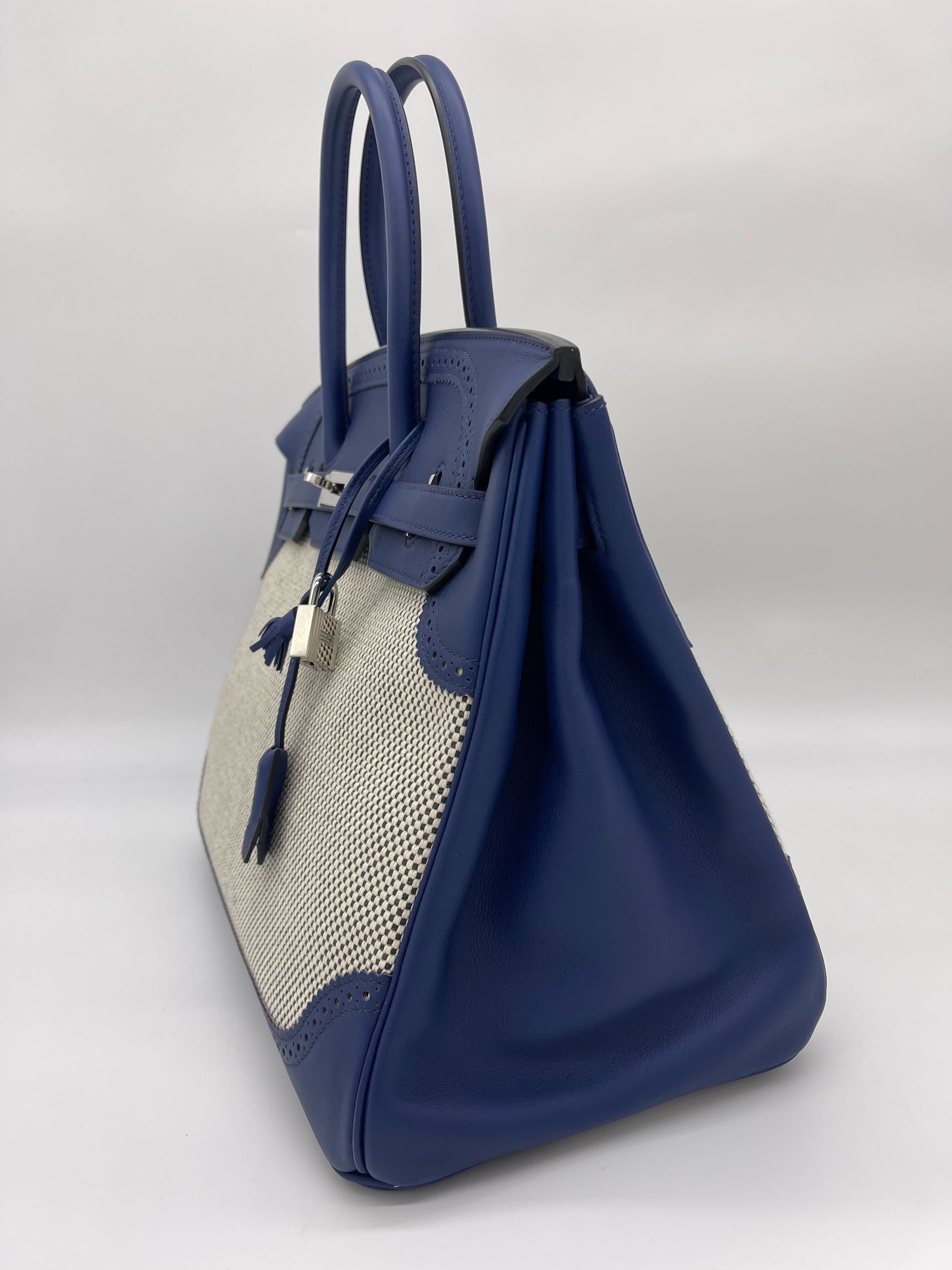 HMS Birkin 35 Canvas Bleu de Prusse Palladium Hardware