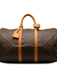 Brown LV Monogram Keepall 50 Travel Bag