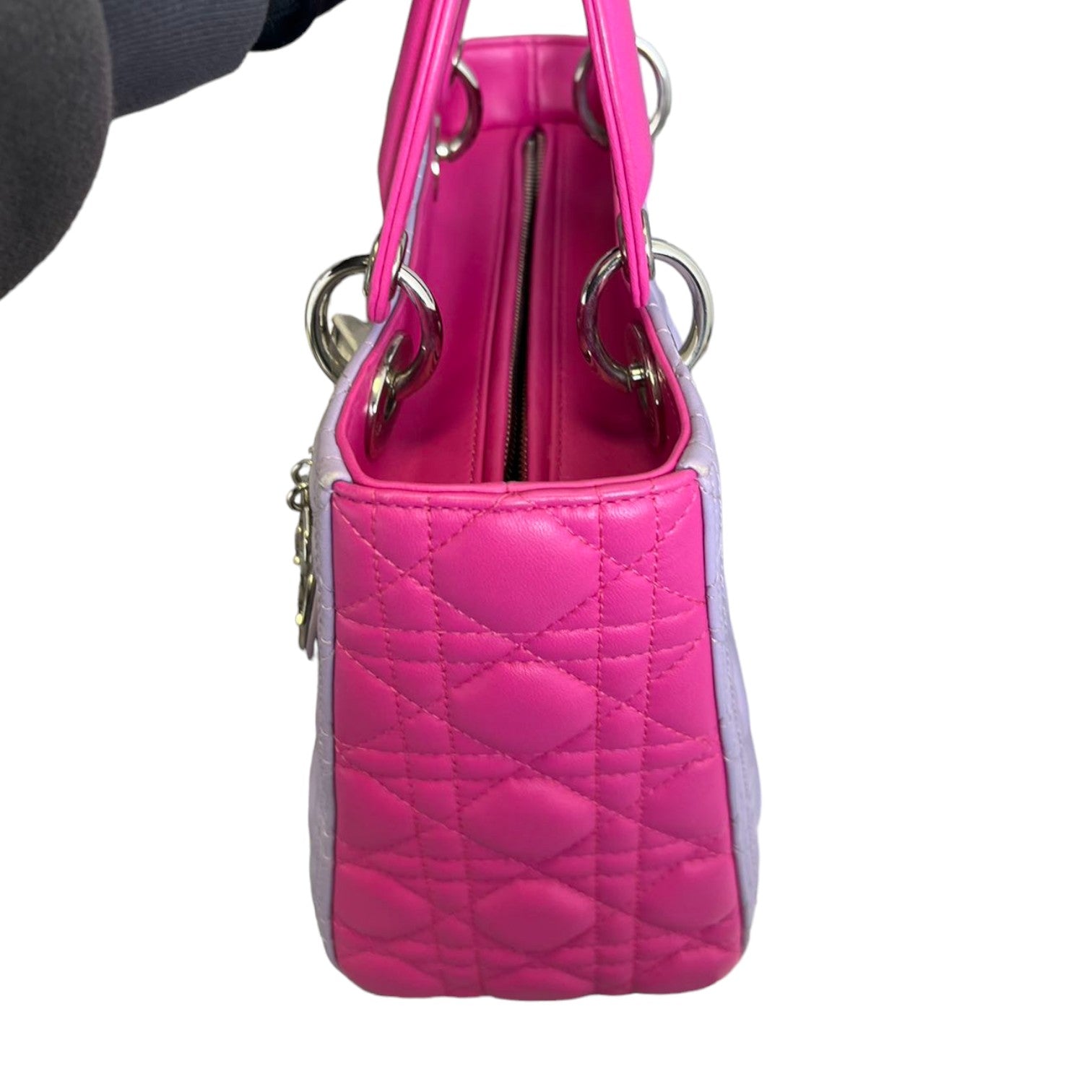 Bi-Color Lady D1OR Medium Lambskin Purple Pink SHW