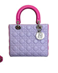 Bi-Color Lady D1OR Medium Lambskin Purple Pink SHW