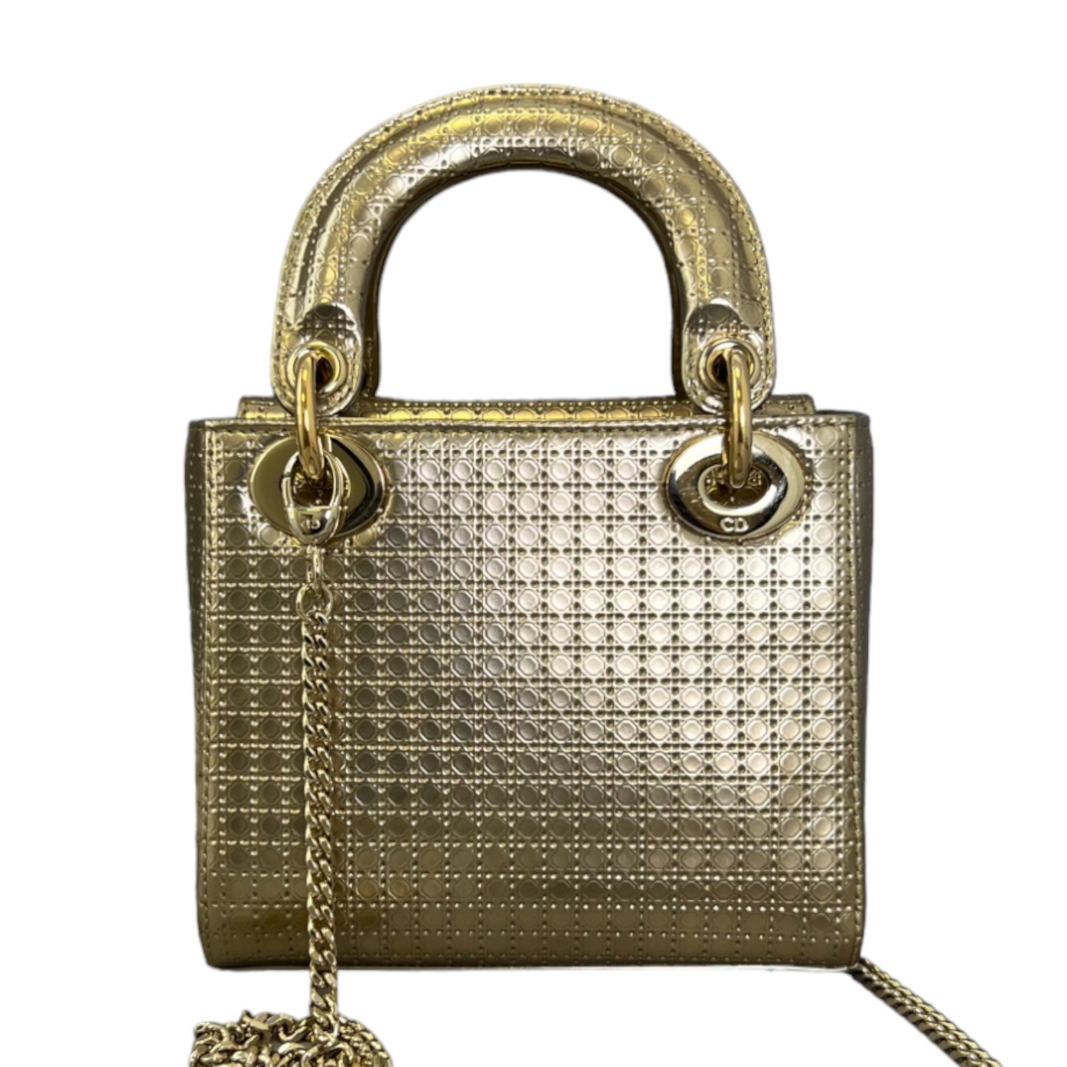 Chain Lady D1OR Mini Metallic Patent Micro-Cannage Gold GHW