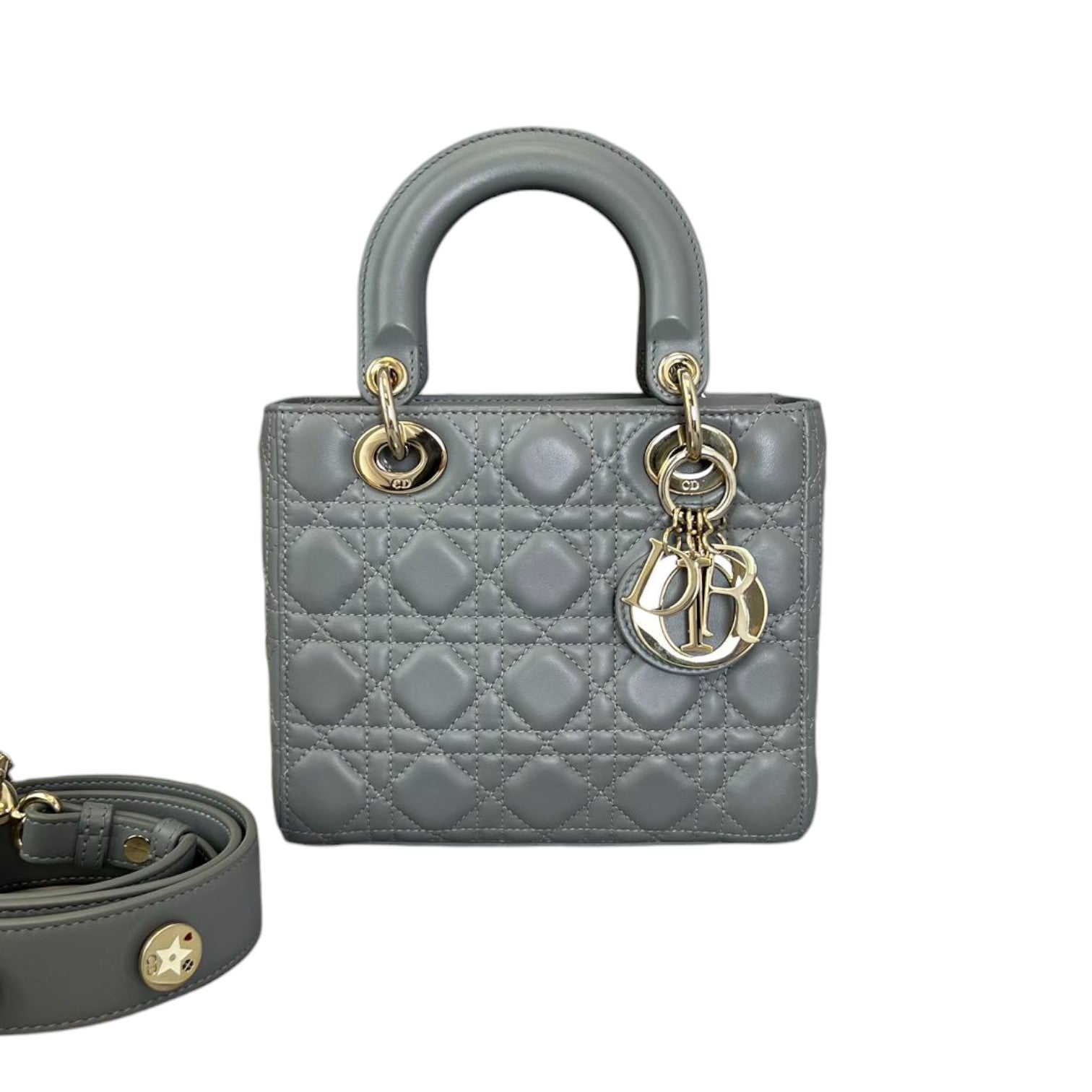 ABC  Lady D1OR Small Lambskin Leather Grey GHW