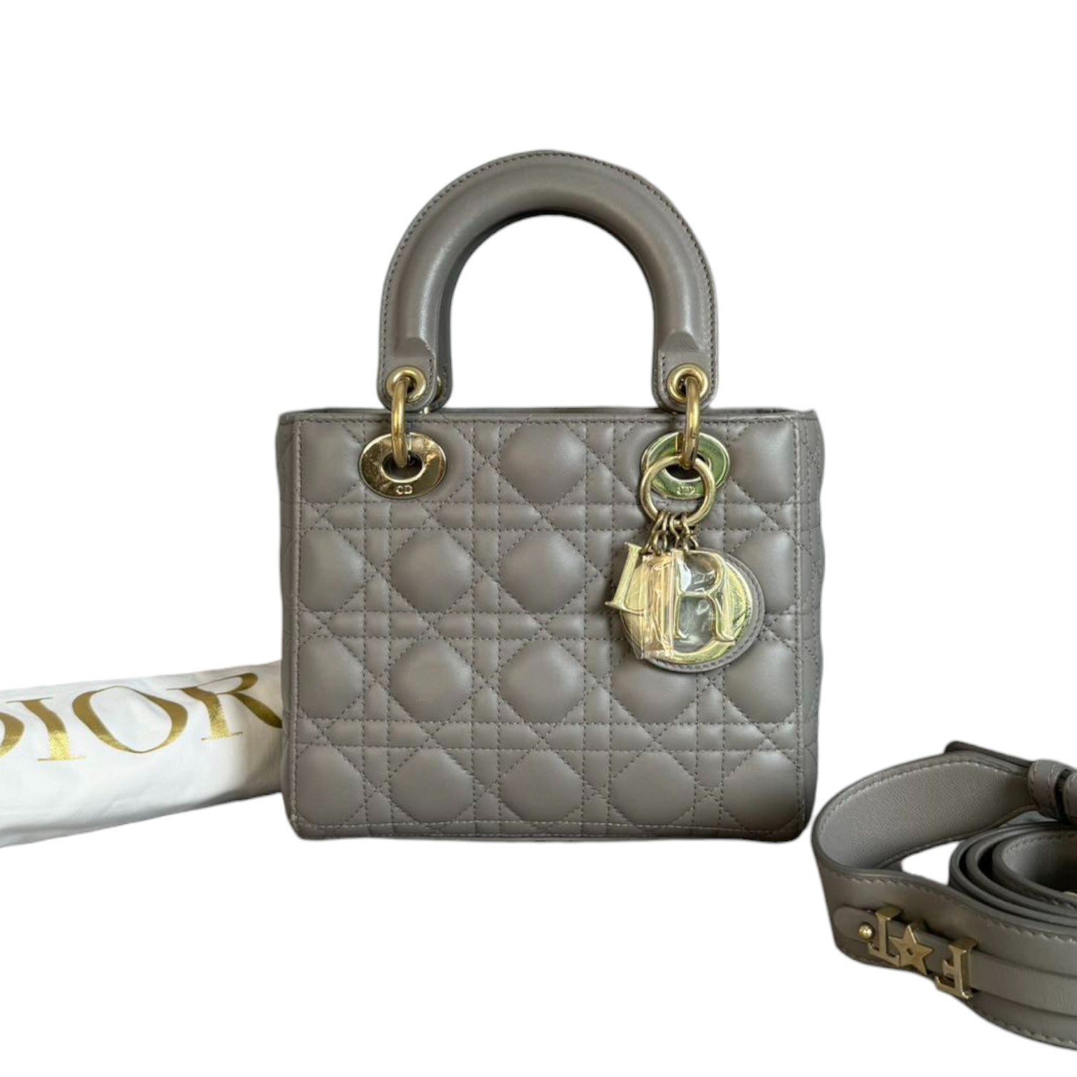 ABCD1OR Lady D1OR Small Lambskin Quilted Grey GHW
