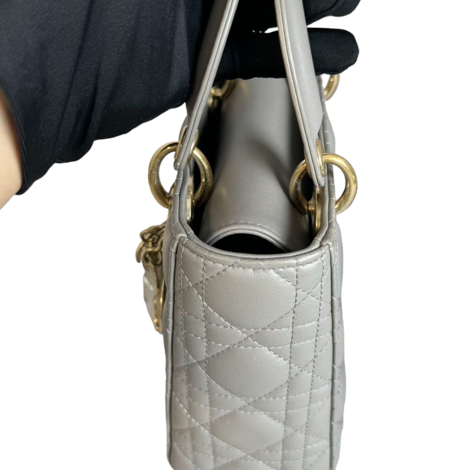 ABCD1OR Lady D1OR Small Lambskin Quilted Grey GHW