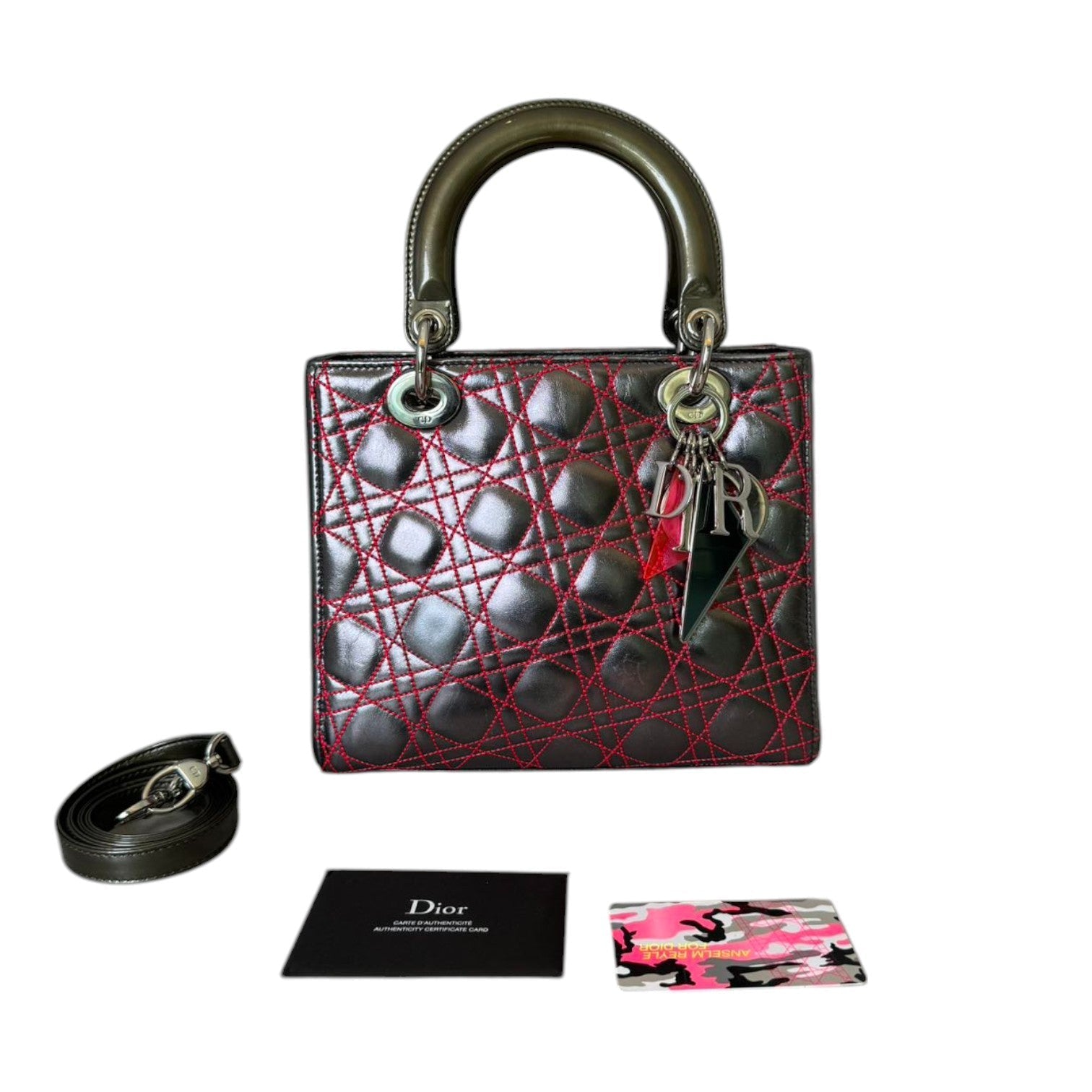 Anselm Reyle Lady D1OR Medium Metallic Lambskin Grey SHW