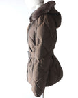 BBERRY Belted Fox Fur Hooded Down Coat