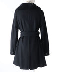 BBERRY Blue Label Wool Belted Coat, Black, Size 40
