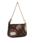 Brown LV Monogram Patch Mini Pochette Accessoires Shoulder Bag