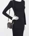 Christian D1OR Caro Double Zipped Pouch Black Leather