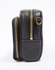 Christian D1OR Caro Double Zipped Pouch Black Leather