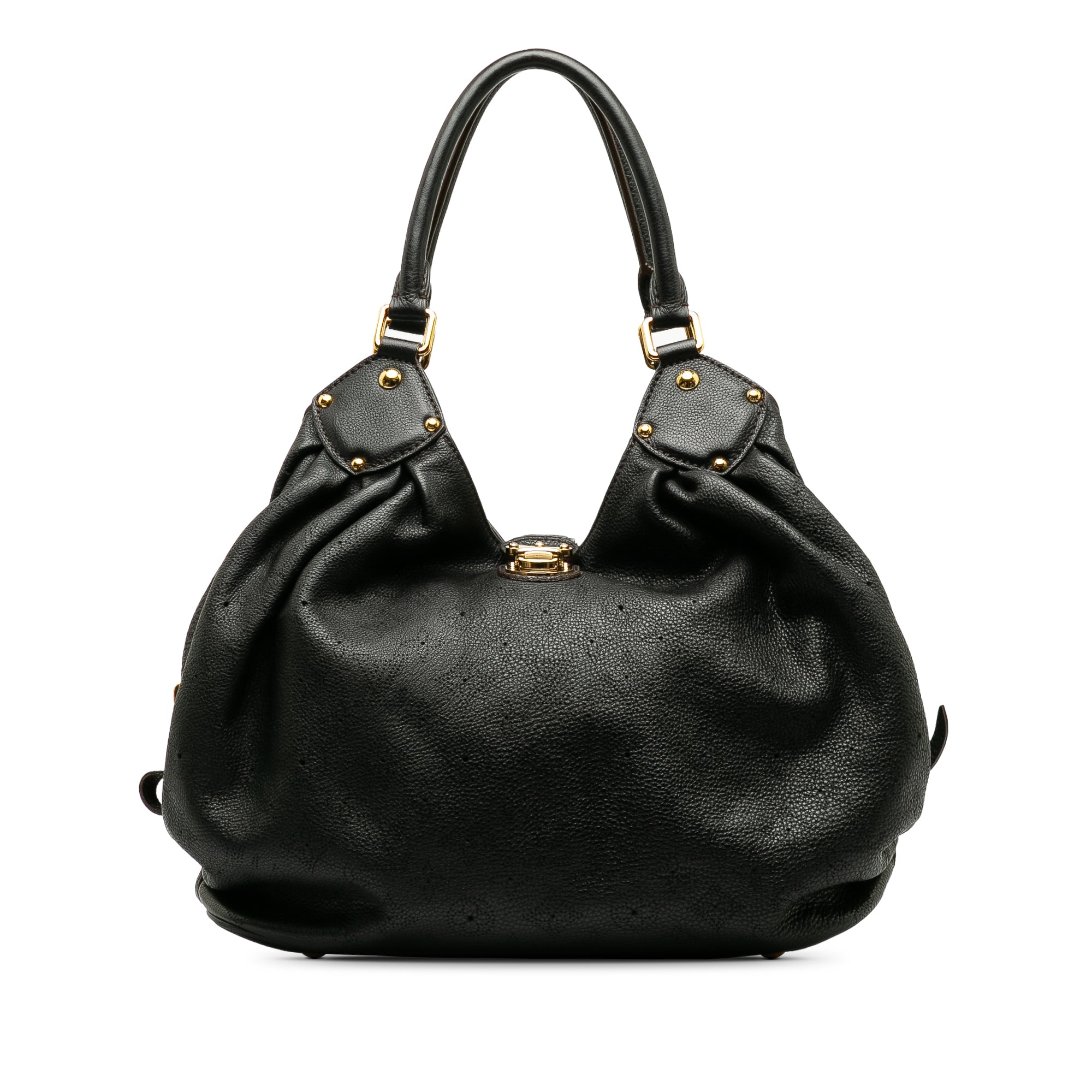 Black LV Monogram Mahina XL Hobo Bag