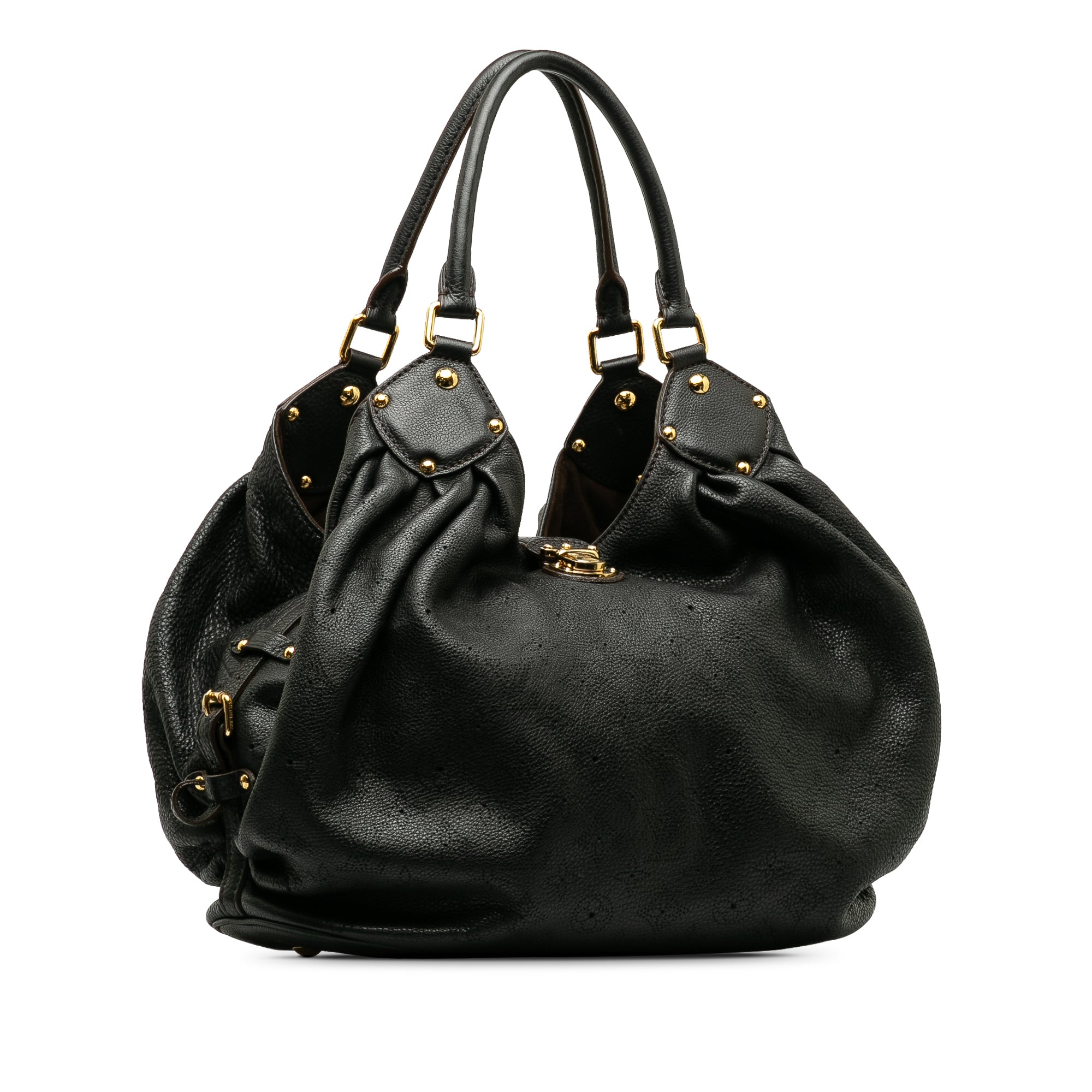 Black LV Monogram Mahina XL Hobo Bag