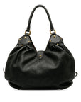 Black LV Monogram Mahina XL Hobo Bag
