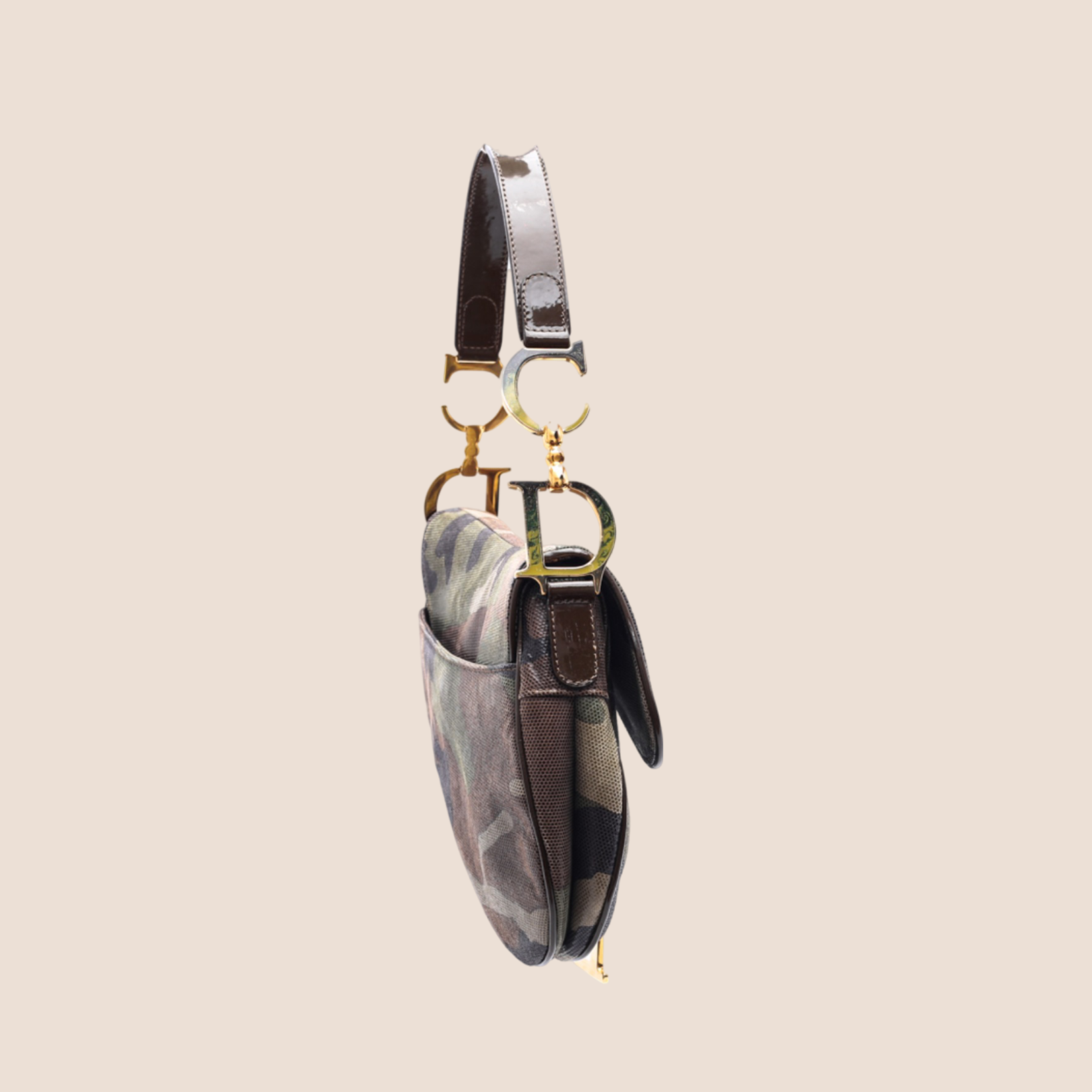 CHRISTIAN D1OR 2000 CAMOUFLAGE PRINT SADDLE BAG