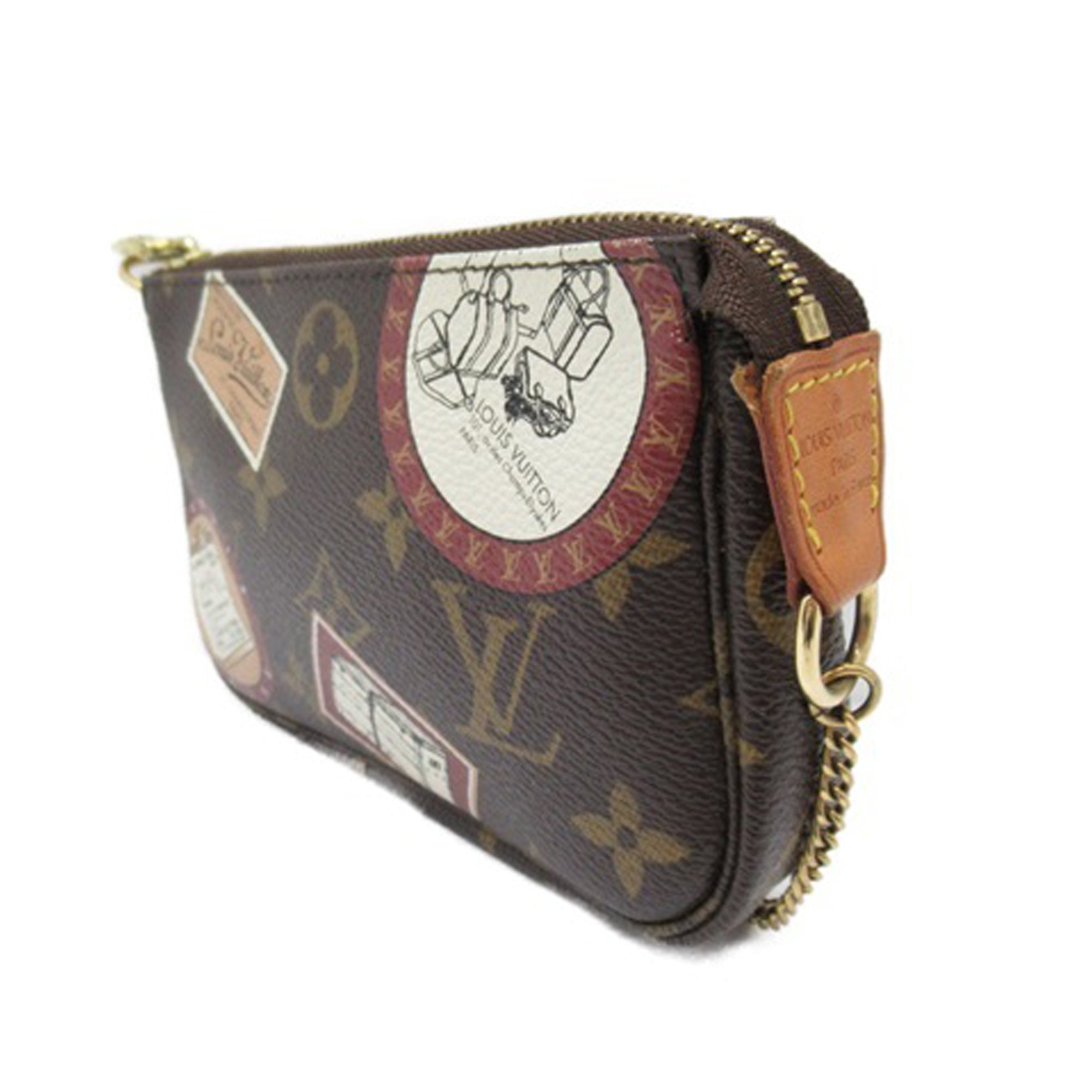 Brown LV Monogram Patch Mini Pochette Accessoires Shoulder Bag