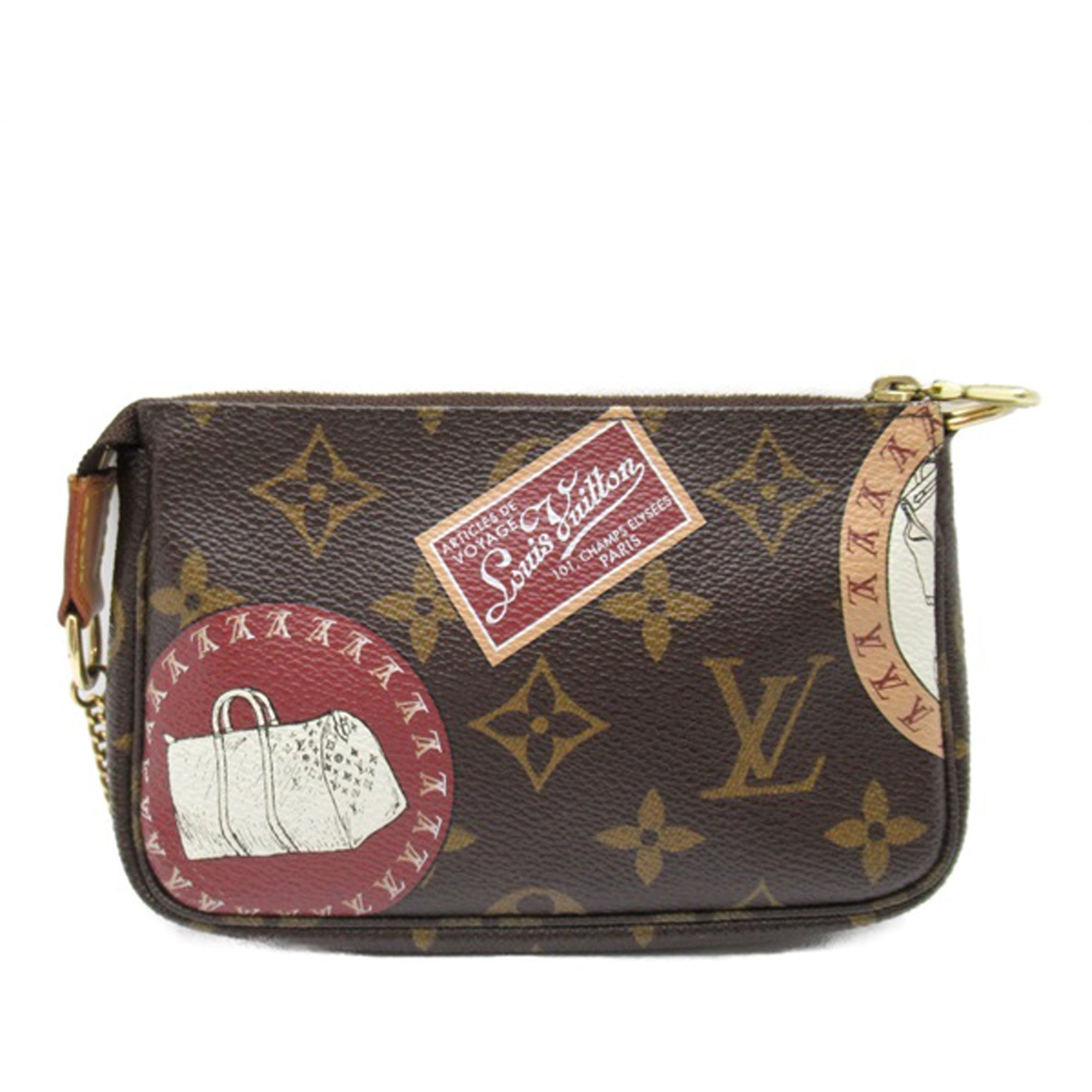 Brown LV Monogram Patch Mini Pochette Accessoires Shoulder Bag