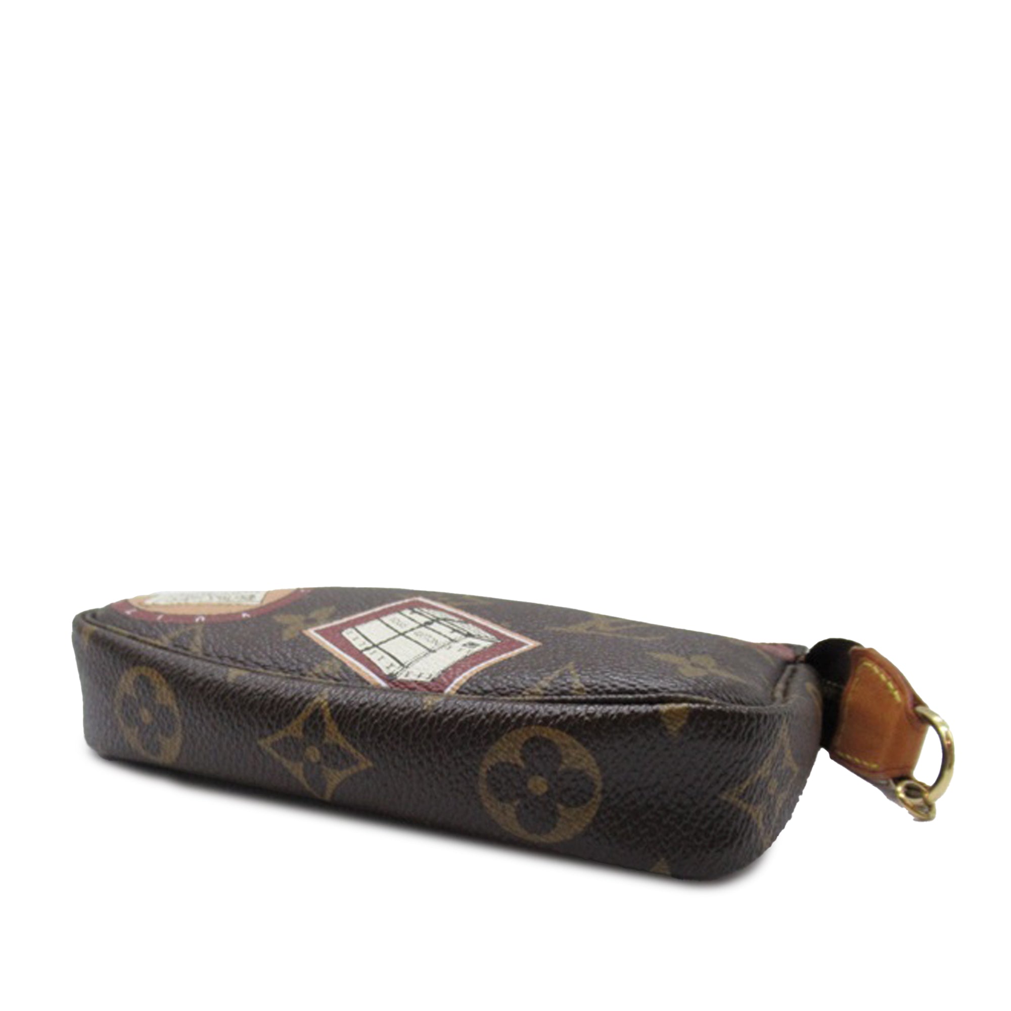 Brown LV Monogram Patch Mini Pochette Accessoires Shoulder Bag