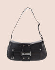 CHRISTIAN D1OR BLACK LEATHER STREET CHIC COLUMBUS BAG