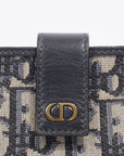 Christian D1OR 5 Card Holder Blue And Grey Oblique Leather