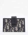 Christian D1OR 5 Card Holder Blue And Grey Oblique Leather