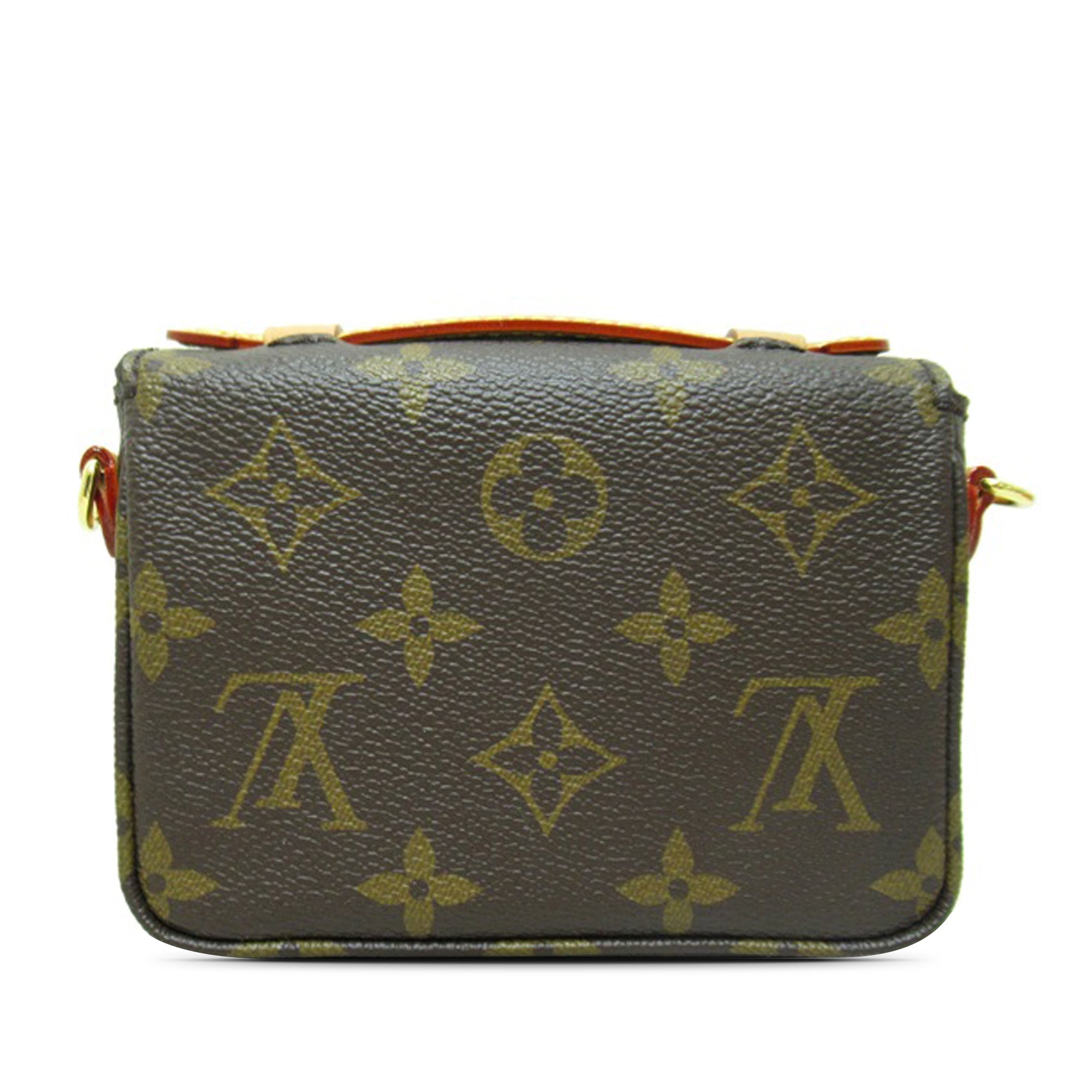 Brown LV Monogram Micro Metis Satchel