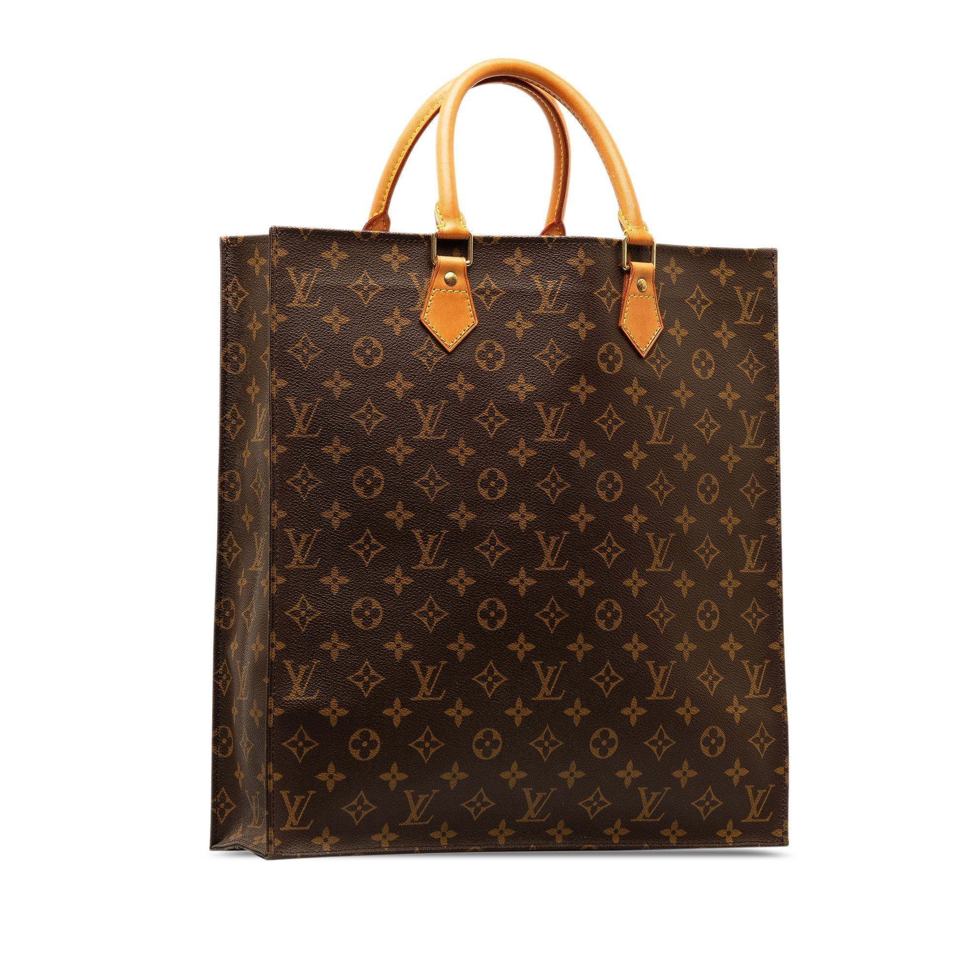 Brown LV Monogram Sac Plat Tote Bag