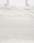 Christian D1OR Book Tote Cream Canvas Medium