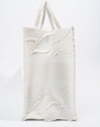 Christian D1OR Book Tote Cream Canvas Medium