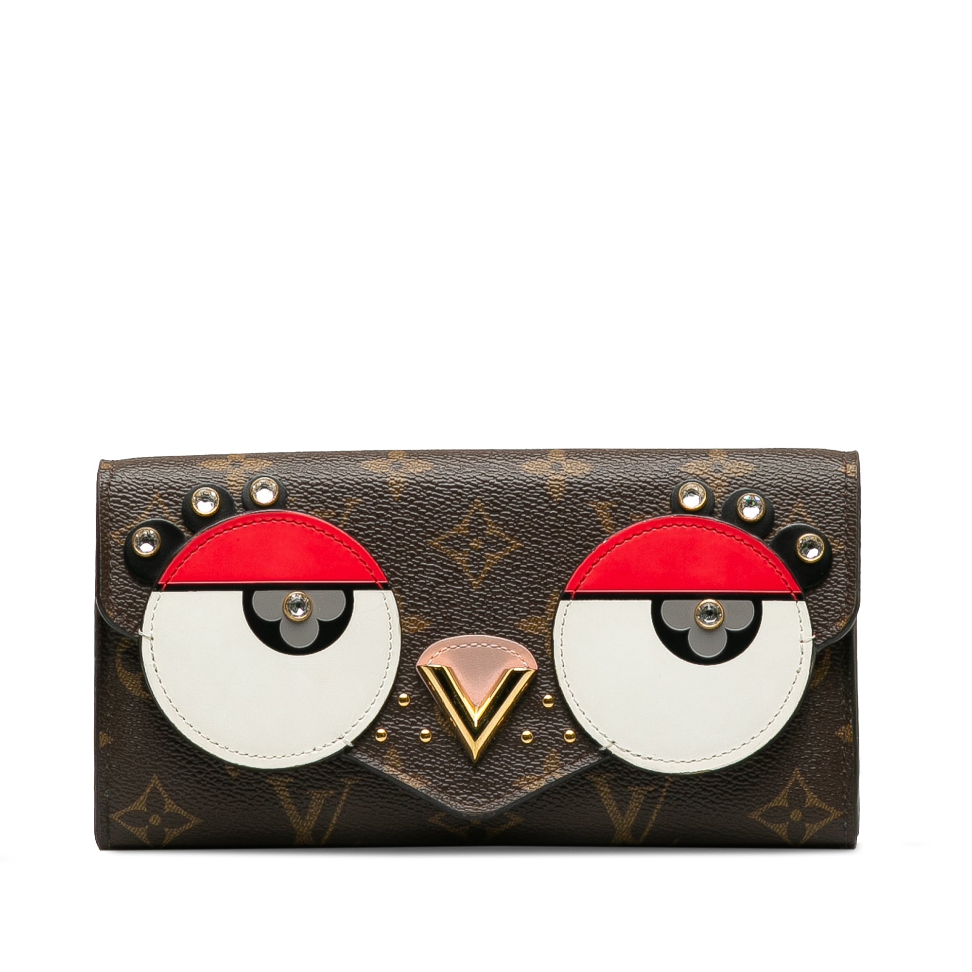 Brown LV Monogram Valentines Bird Sarah Wallet