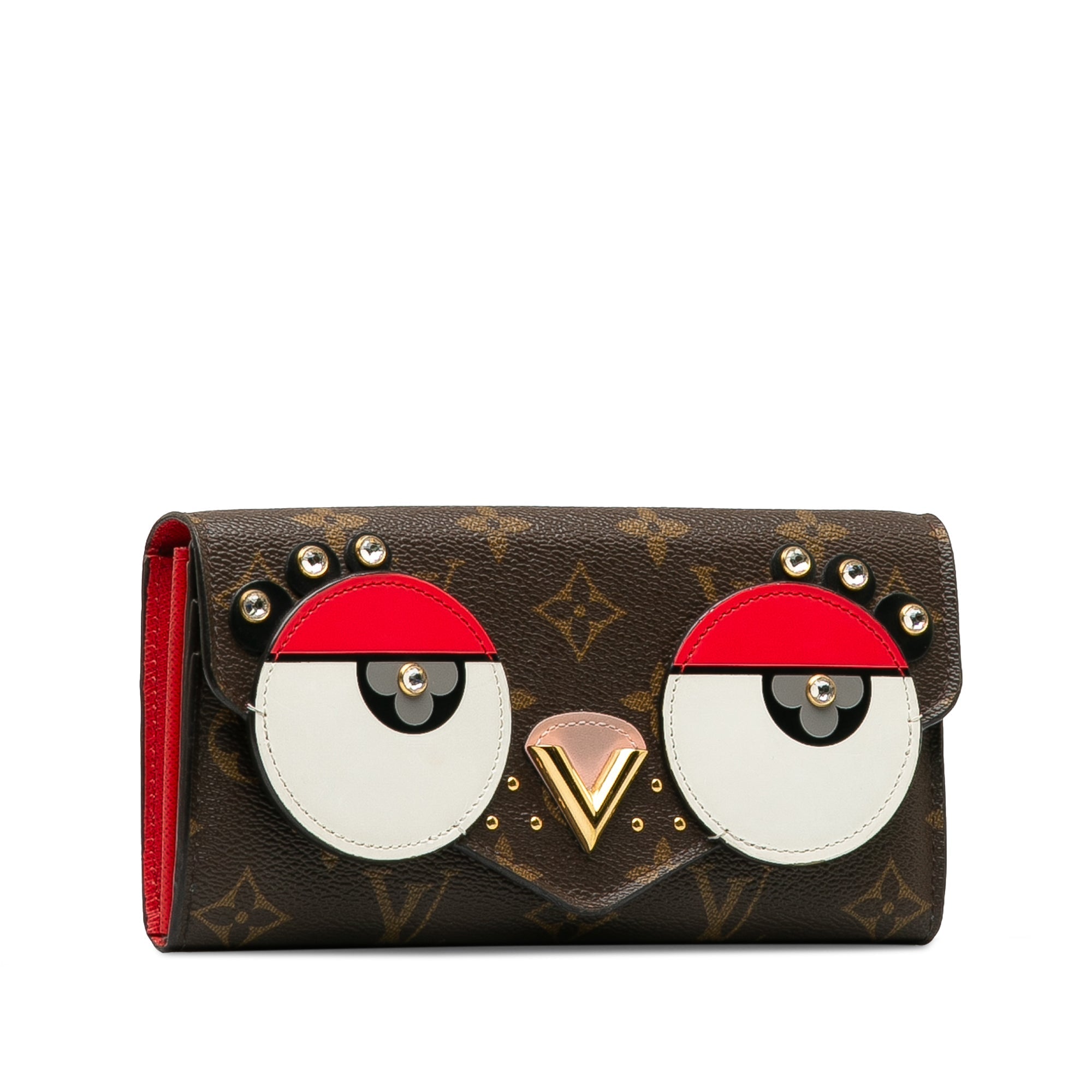 Brown LV Monogram Valentines Bird Sarah Wallet