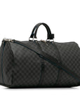 Black LV Damier Graphite Keepall Bandouliere 55 Travel Bag